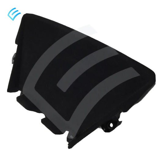 Tesla Model 3 rear view mirror glare shield in black UltraBlack finish, front angled view