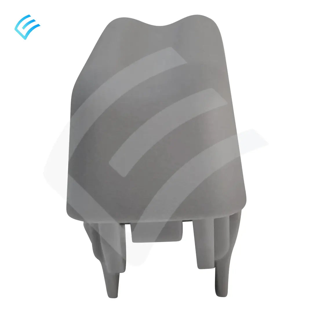 Tesla Model 3 / Model Y sun visor magnetic check component, angled side profile showing mounting tabs