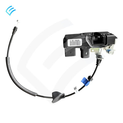 Tesla Model S front right door latch assembly 1607991-00-E with release cable and blue connector