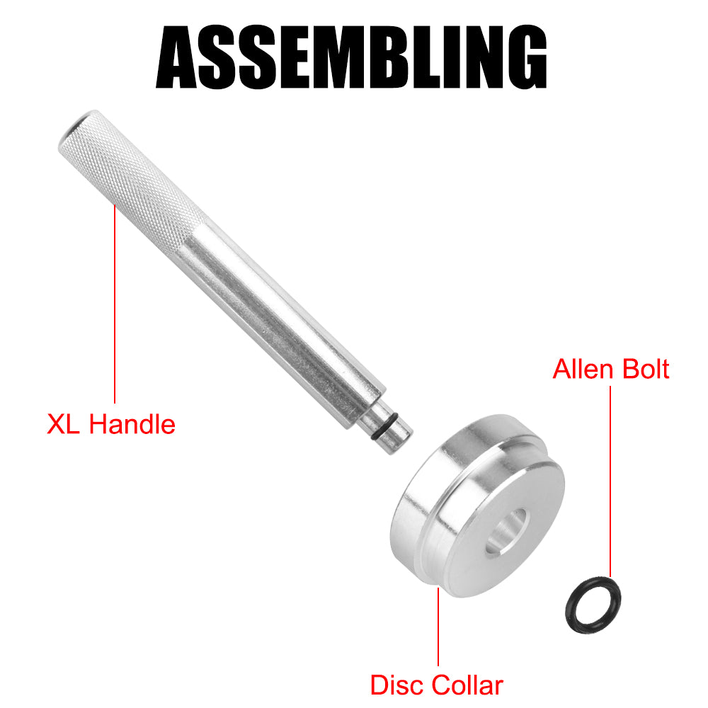 17-Piece Bearing Disassembly Tool Kit, Assembly kit for Allen bolts with oversized handle and adjustable bearing system for easy installation and adjustment.