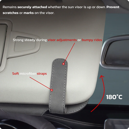 Tesla Glasses Case Holder for Sun Visor – Magnetic Eyewear Organizer with Microfiber Lining, Visor-Mounted Sunglasses Storage for Tesla Interior Accessories