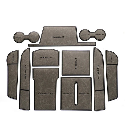 2021-2024 Tesla Model 3 Highland | Car Door Slot & Cup Holder Silicone Dust Pad Set