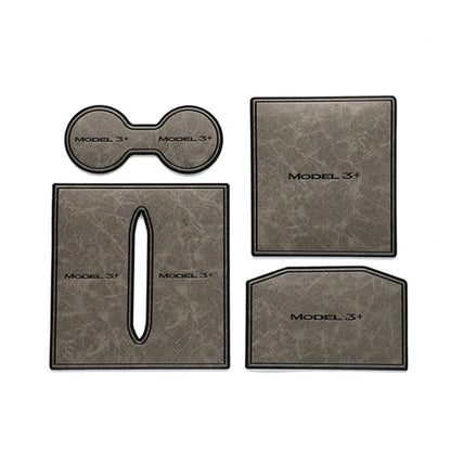 2021-2024 Tesla Model 3 Highland | Car Door Slot & Cup Holder Silicone Dust Pad Set