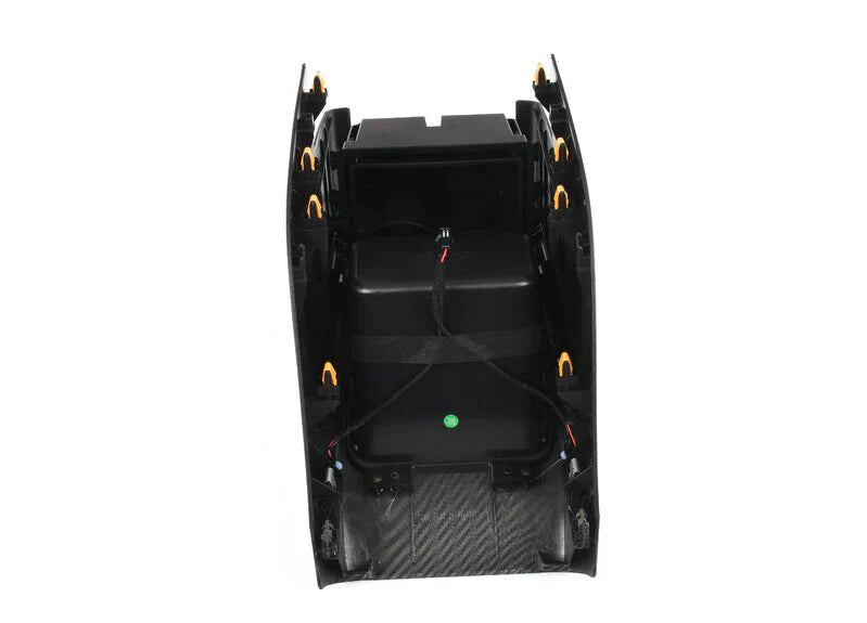 2nd Row Armrest Storage Organizer with Hidden Cup Holder & LED Light for Tesla Model Y (2020–2024)