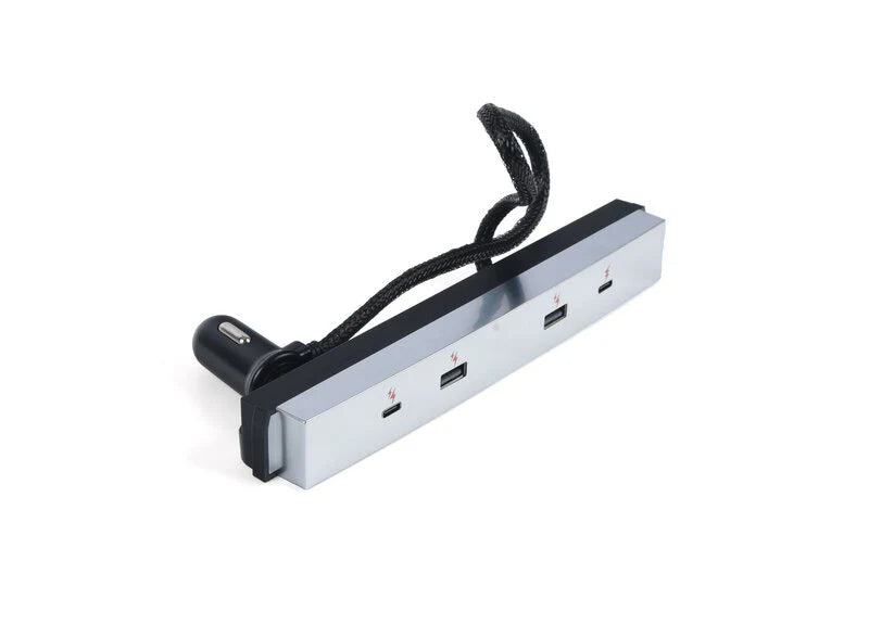 65W Center Console Fast Charging USB Hub for Tesla Model 3 Highland 2024+ | 4-Port USB-A & USB-C Power Adapter