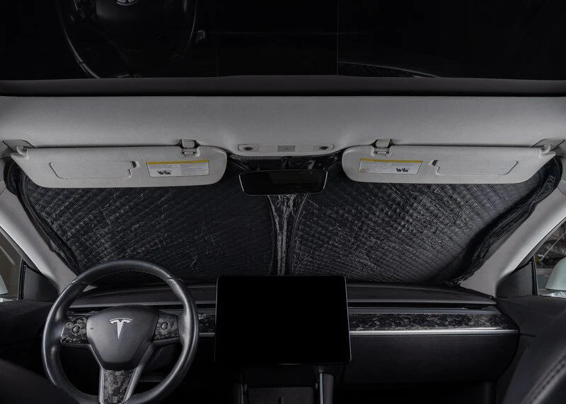 Front Foldable Windshield Sunshade for Tesla Model 3 (2017–2024) | Heat & UV Blocking, Custom Fit, 4-Layer Insulation