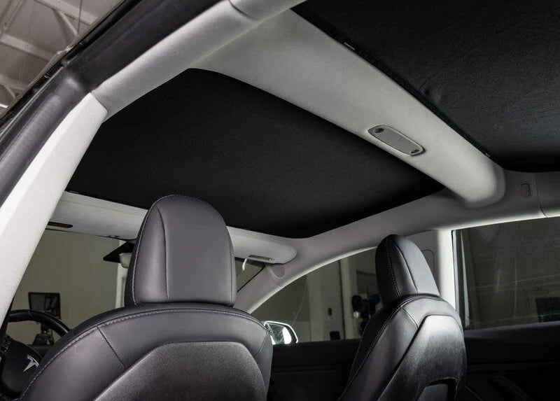 Glass Roof Sunshade with Removable Blackout Cover for 2017–2023 Tesla Model 3 | Foldable Mesh Roof Shade