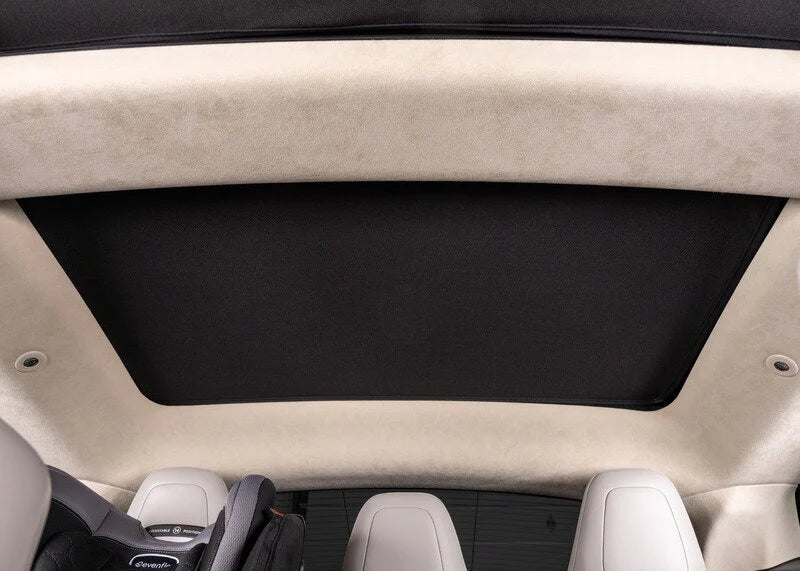 Panoramic Glass Roof Sunshade for 2012–2020 Tesla Model S | Heat & UV Reduction Mesh Roof Shade with Blackout Cover