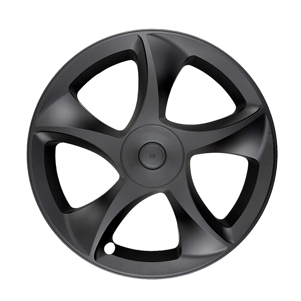 19-Inch Razor Style Crossflow Wheel Covers for Tesla Model Y Juniper 2025+ – Matte Black ABS Snap-On Hubcaps for OEM 19” Wheels (Set of 4)