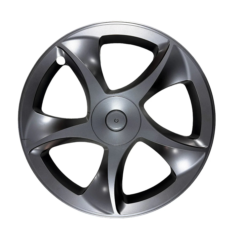 19-Inch Razor Style Crossflow Wheel Covers for Tesla Model Y Juniper 2025+ – Matte Black ABS Snap-On Hubcaps for OEM 19” Wheels (Set of 4)