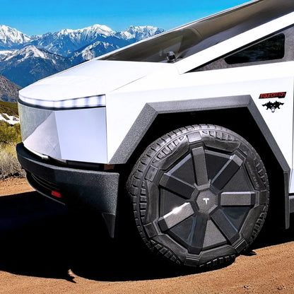 Tesla Cybertruck All-Terrain Cyber Wheel Cap Replacement – Full Replacement Dry Molded Carbon Fiber Wheel Covers (Set of 4)