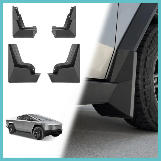 OEM-Style Mud Flaps for Tesla Cybertruck | Patent Design ABS Mudguards | No-Drill Splash Guards for All-Weather Protection