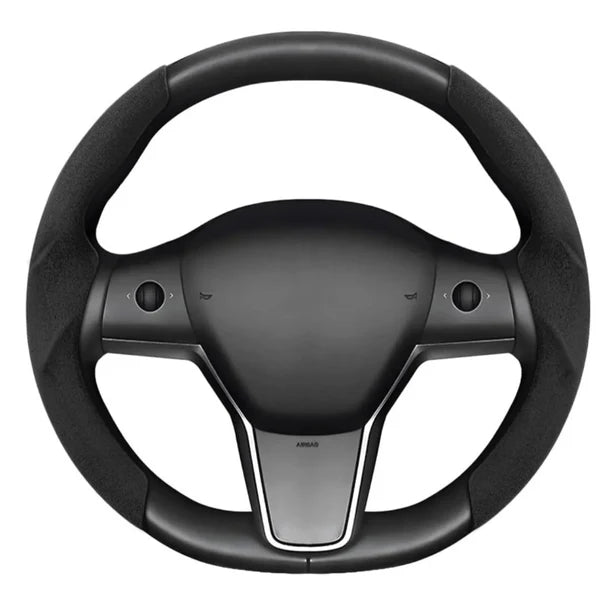Suede Steering Wheel Cover for Tesla Model 3 & Model Y – Anti-Slip Grip, Enhanced Comfort, Luxury Interior Upgrade