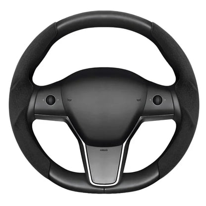 Suede Steering Wheel Cover for Tesla Model 3 & Model Y – Anti-Slip Grip, Enhanced Comfort, Luxury Interior Upgrade