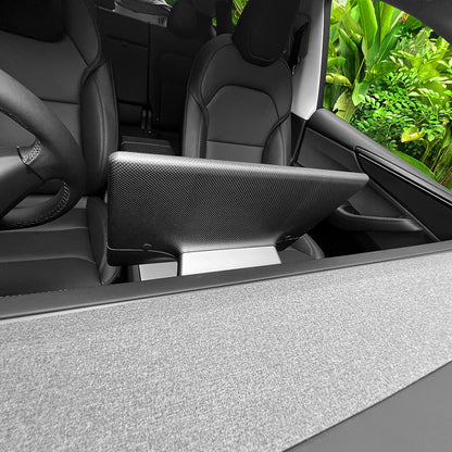 Real Dry Carbon Fiber Touchscreen Center Cover for 2024+ Tesla Model 3 Highland – 1x1 Plain Weave Gloss Screen Frame Protector Interior Trim Overlay