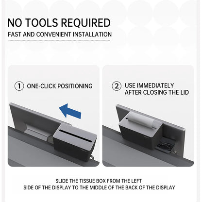 2-in-1 Behind Screen Organizer for Tesla Model Y Juniper 2025+ & Model Y L 2026 – Hidden Tissue Holder & Sunglasses Storage Tray (No Adhesive, Custom Fit Interior Accessory)