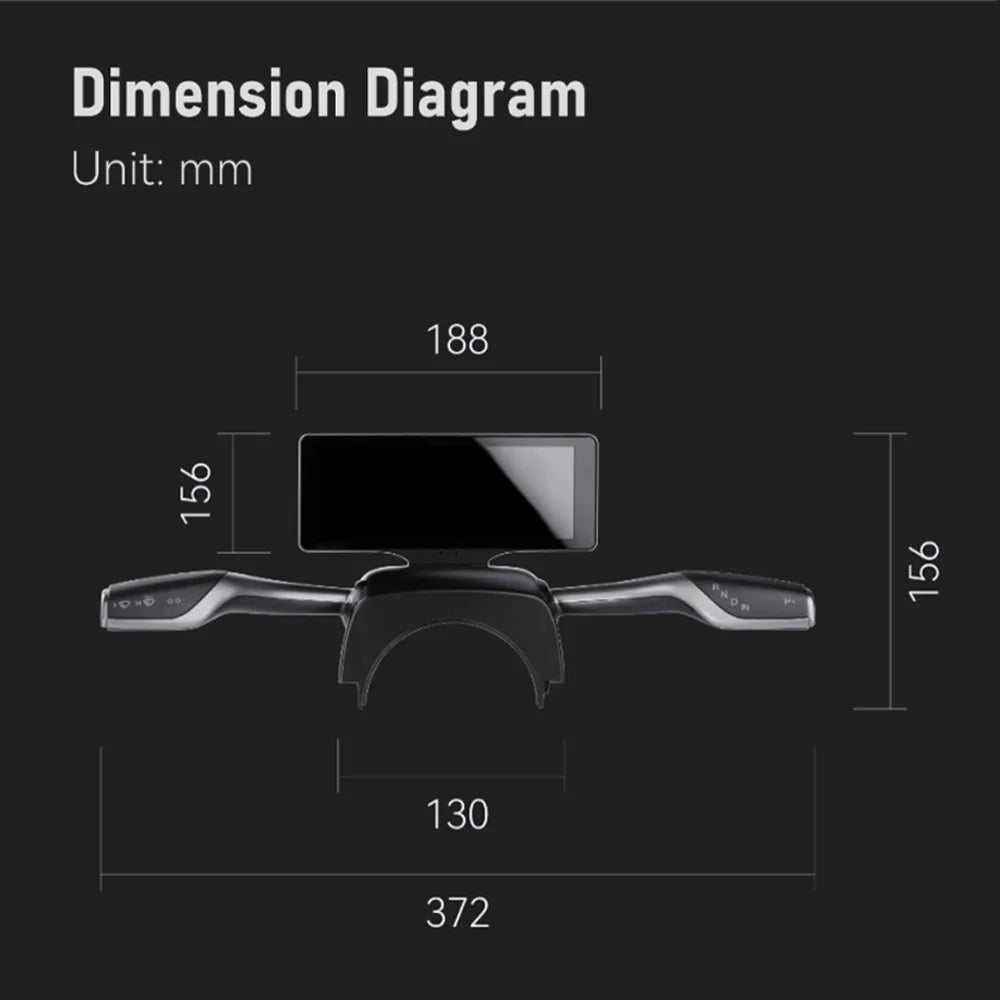 Gear Shift Stalk & 7" Dashboard Display with Wireless Apple CarPlay & HiCar for Tesla Model 3 (2023–2026) & Model Y (2025–2026 Juniper) – Plug & Play Instrument Cluster Retrofit Kit