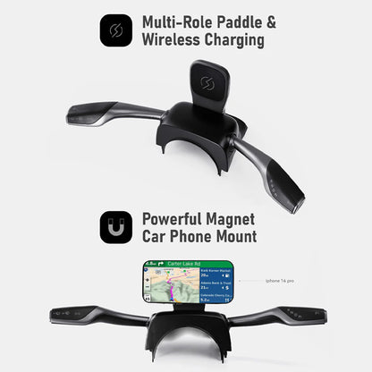Gear Shift Stalk & 7" Dashboard Display with Wireless Apple CarPlay & HiCar for Tesla Model 3 (2023–2026) & Model Y (2025–2026 Juniper) – Plug & Play Instrument Cluster Retrofit Kit