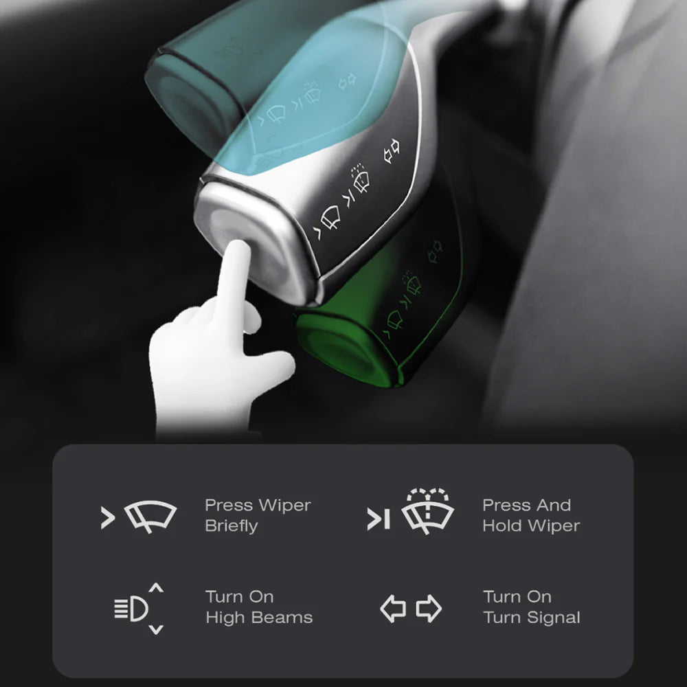 Gear Shift Stalk & 7" Dashboard Display with Wireless Apple CarPlay & HiCar for Tesla Model 3 (2023–2026) & Model Y (2025–2026 Juniper) – Plug & Play Instrument Cluster Retrofit Kit