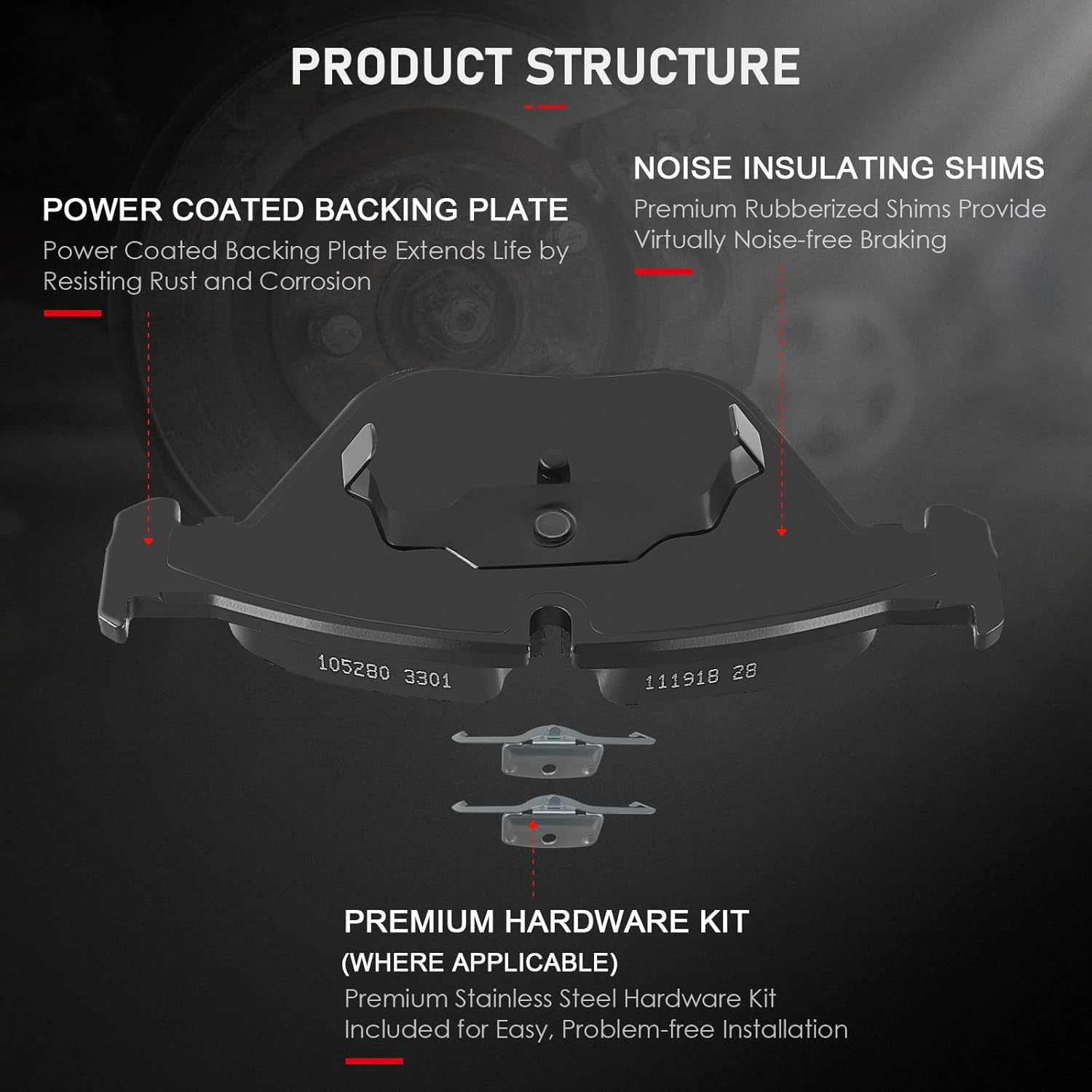 2013 BMW 328i Brake, Upgrade to premium ceramic brake pads for 2013 BMW 328i with smooth, quiet braking performance.