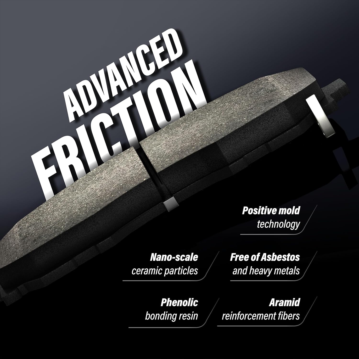 2013 BMW 328i Ceramic Front Brake Pads feature advanced friction technology using nano-scale ceramic particles and phenolic aramid bonding.