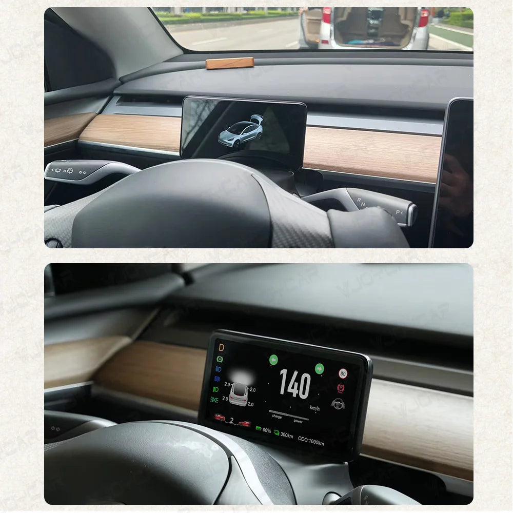 2023 New Model 3 Y 6.2'' HUD, The blue light (high beam) on the HUD display is always on due to faulty LED lights or incorrect wiring.