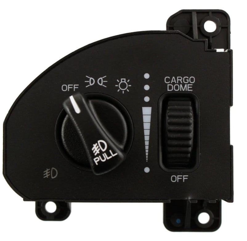 The Dodge Dakota Headlight Switch has specifications for part type, brand, terminal type, mounting location, color finish, quantity sold, warranty, and Prop 65 warning.