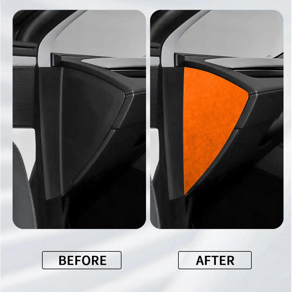 2025+ Tesla Model Y Juniper Alcantara Dashboard Side Panel Covers – Premium Interior Trim Upgrade for Tesla Model Y Juniper (2025.03+)