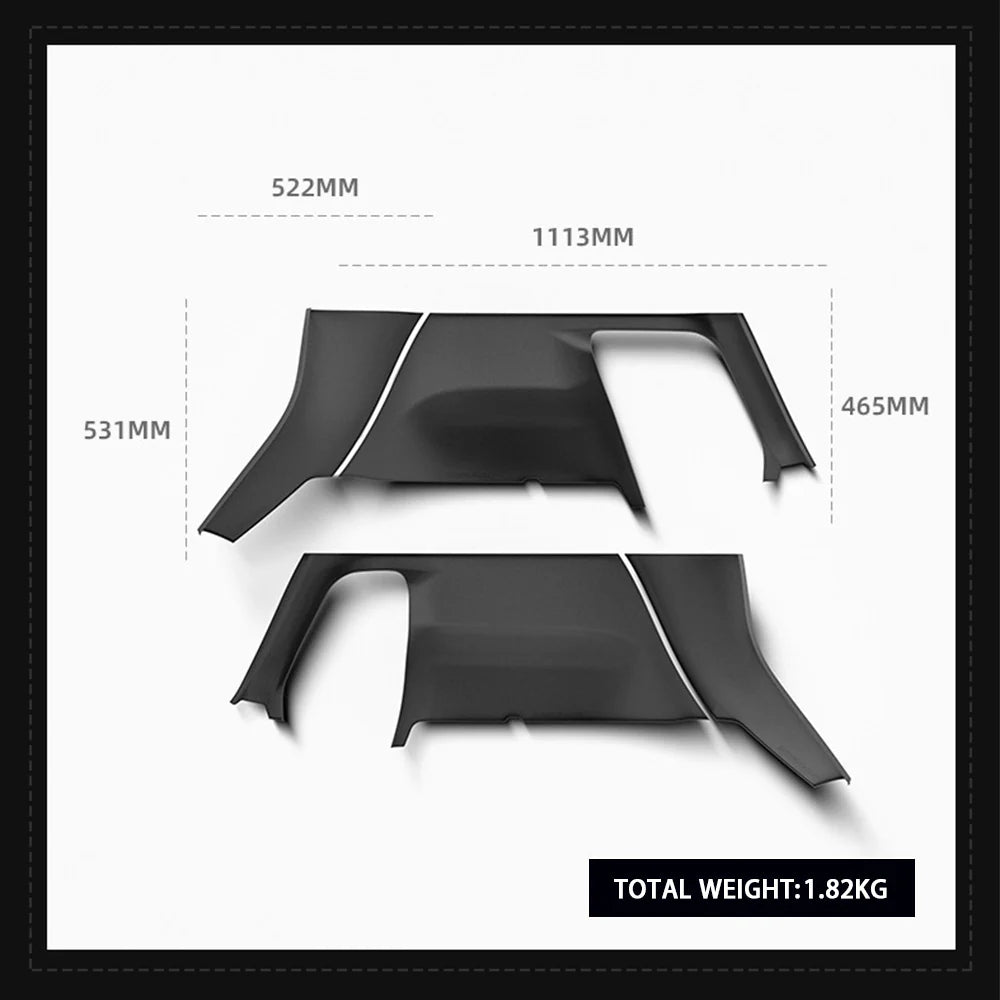 2025+ Tesla Model Y Juniper Trunk Side & C-Pillar Protector Kit – OEM-Fit TPE Interior Cargo Panel Guards for RWD, AWD & Performance