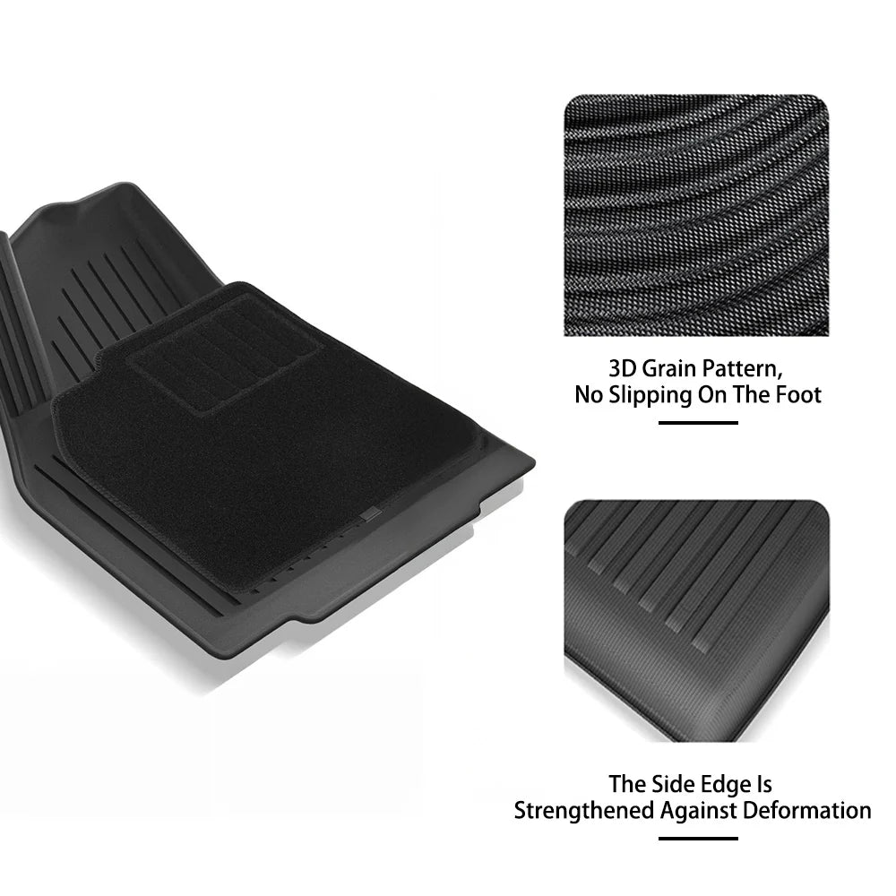 2025+ Tesla Model Y Juniper Right-Hand Drive TPE All-Weather Floor Mats with Detachable Carpet Liners – Custom OEM Fit Interior Protection for Tesla Model Y RHD Standard, Long Range & Performance