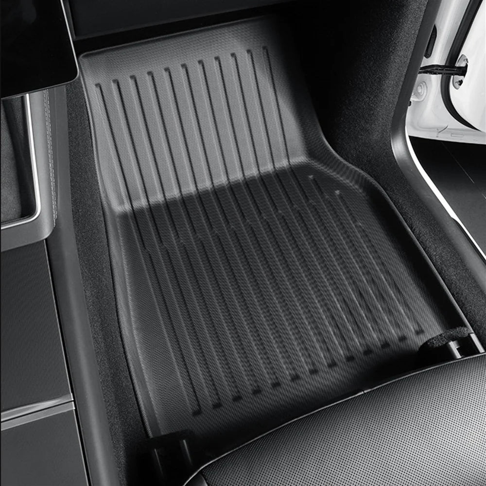 2025+ Tesla Model Y Juniper Right-Hand Drive TPE All-Weather Floor Mats with Detachable Carpet Liners – Custom OEM Fit Interior Protection for Tesla Model Y RHD Standard, Long Range & Performance