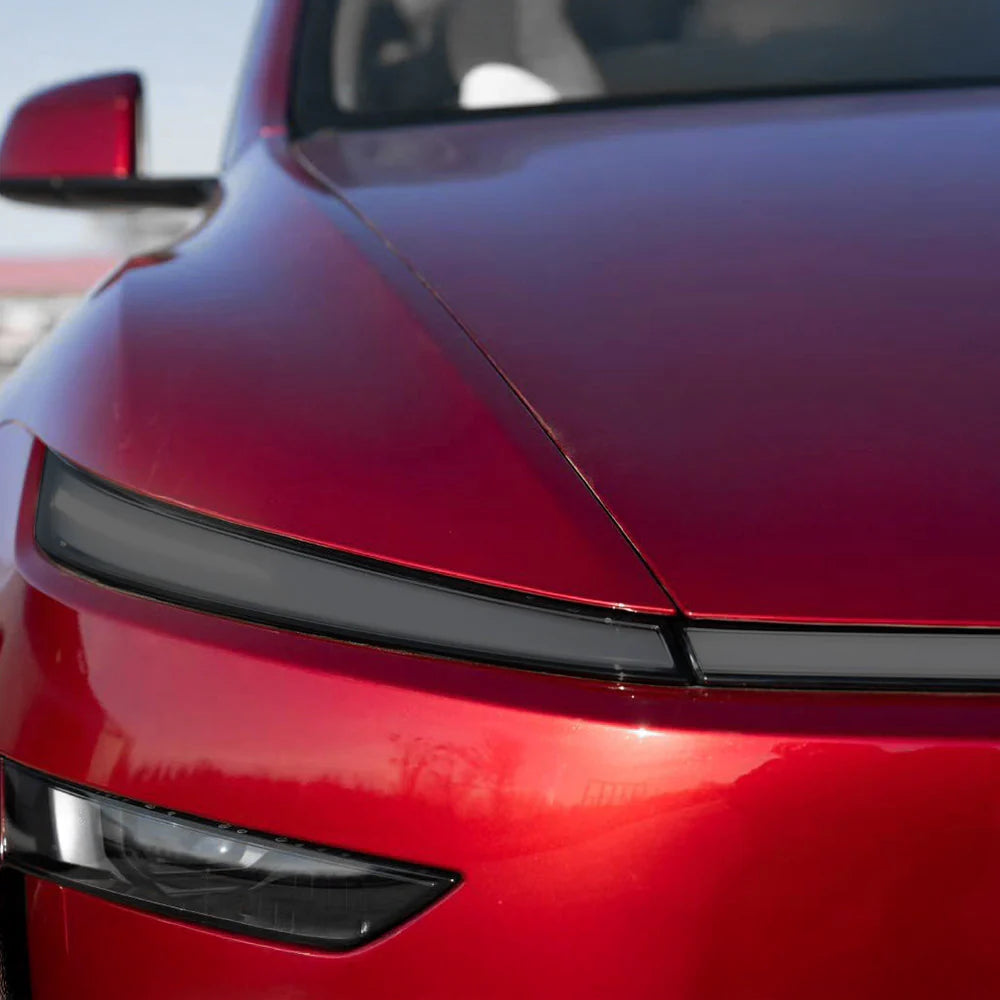 2025+ Tesla Model Y Juniper SmartLight UV-Reactive TPU Headlight & Light Bar Film Covers | 155µm Self-Adjusting Photochromic 70% Smoke Tint Pre-Cut Protection Kit | Scratch-Resistant, Self-Healing, OEM Fit Exterior Upgrade