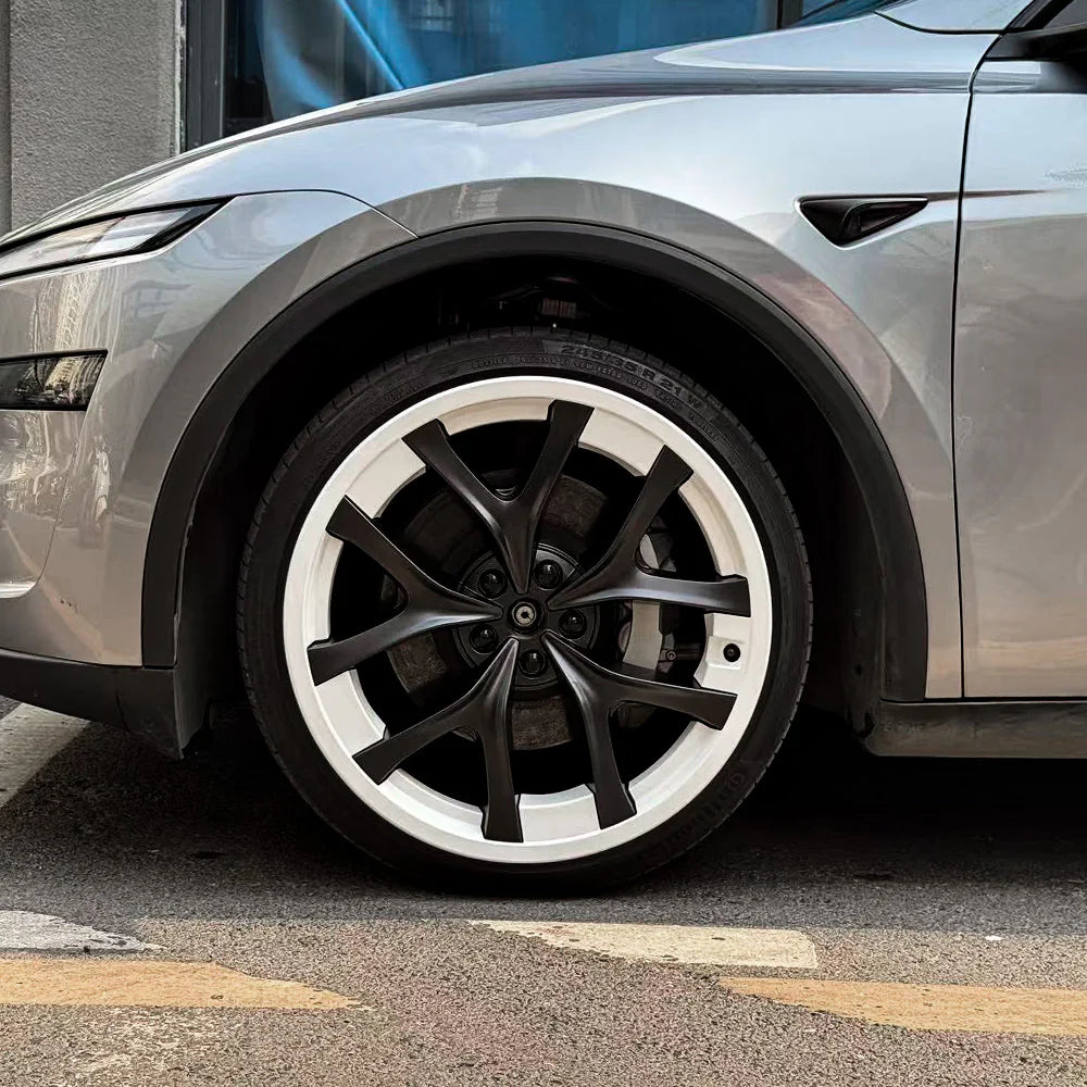 2025–2026 Tesla Model Y Juniper Performance 21" Arachnid 2.0 Wheel Rim Protectors – ABS Snap-On Curb Rash Guards, Custom Fit Alloy Wheel Protection Kit (4PCS)