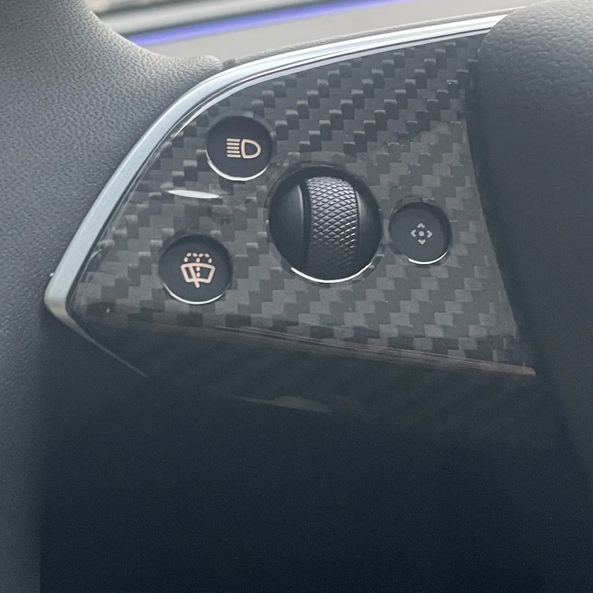 Carbon Fiber Steering Wheel Trim Cover Kit for Tesla Model Y Juniper (2025+) | Premium OEM-Fit Interior Upgrade | Gloss & Matte Finish | Scratch-Resistant Luxury Styling Accessories