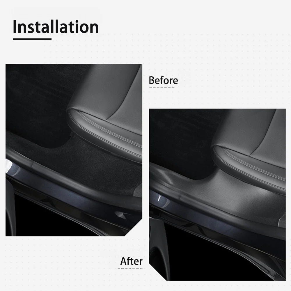 2025+ Tesla Model Y Juniper Door Sill Protector Set (5PCS) | Premium Custom-Fit TPE Interior Entry Guards | OEM-Style Anti-Scratch Door Threshold Covers