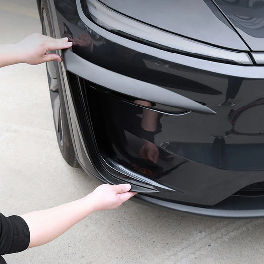 2026+ Tesla Model Y Juniper Fog Light Trim Covers in Matte & Glossy Black ABS – Custom Front Bumper Accent Garnish for 2025.03+ New Model Y Juniper, Aerodynamic Exterior Styling Upgrade, Easy No-Drill Installation (Not for Performance)