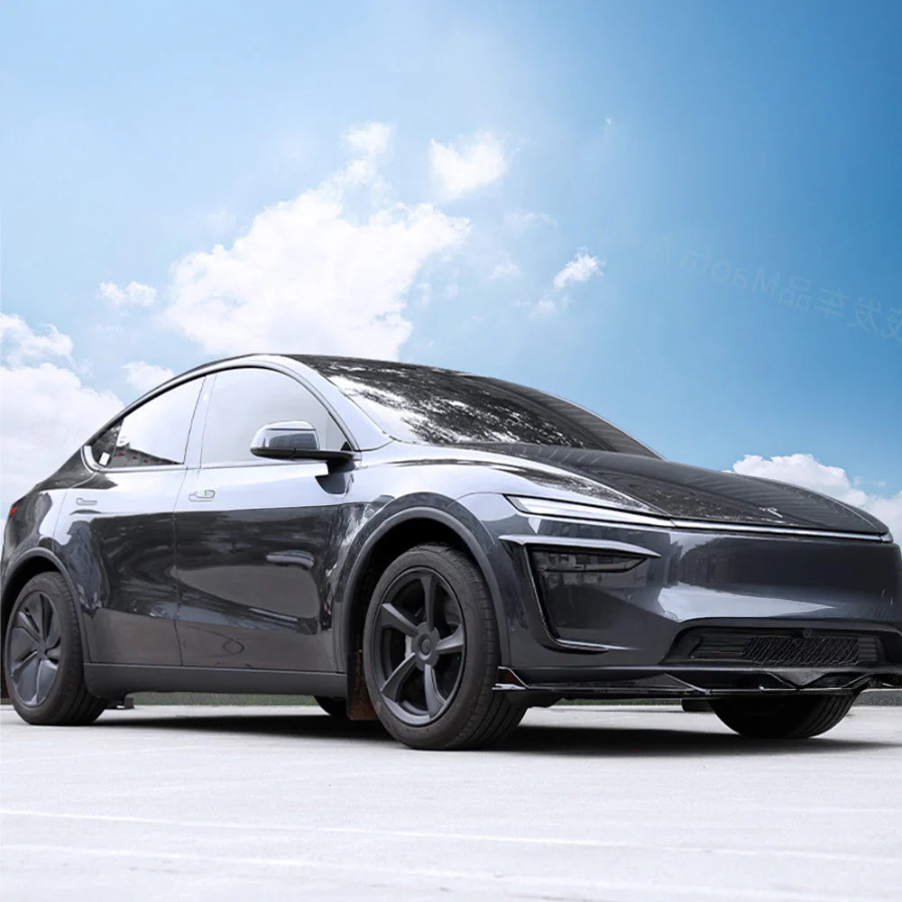 2026+ Tesla Model Y Juniper Fog Light Trim Covers in Matte & Glossy Black ABS – Custom Front Bumper Accent Garnish for 2025.03+ New Model Y Juniper, Aerodynamic Exterior Styling Upgrade, Easy No-Drill Installation (Not for Performance)