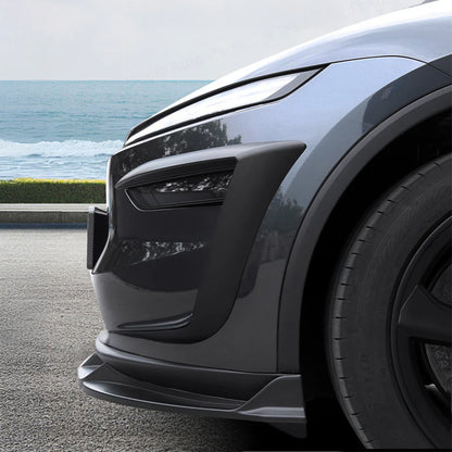 2026+ Tesla Model Y Juniper Fog Light Trim Covers in Matte & Glossy Black ABS – Custom Front Bumper Accent Garnish for 2025.03+ New Model Y Juniper, Aerodynamic Exterior Styling Upgrade, Easy No-Drill Installation (Not for Performance)