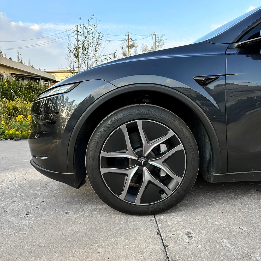 19-Inch Arachnid 2.0 Style Crossflow Wheel Covers for Tesla Model Y Juniper 2025 2026 – Full Rim Protection Aerodynamic Hubcaps Replacement