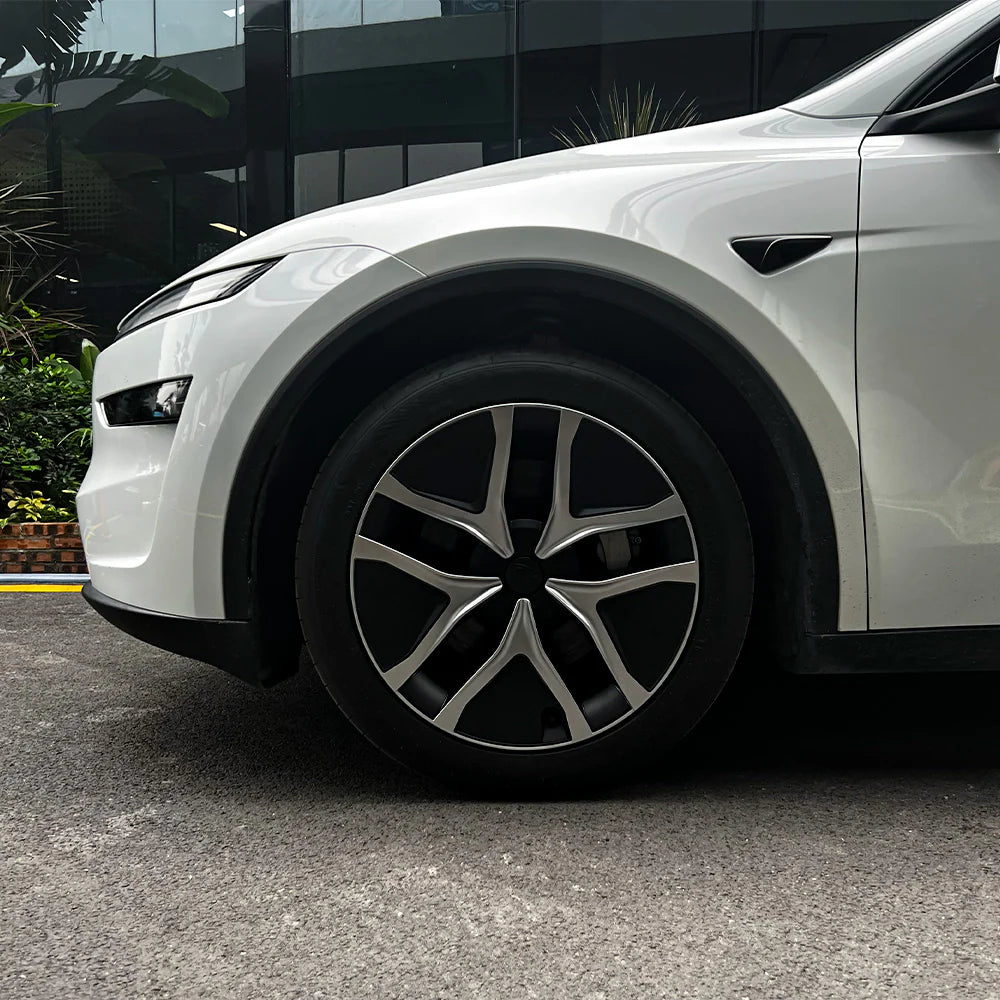 19-Inch Arachnid 2.0 Style Crossflow Wheel Covers for Tesla Model Y Juniper 2025 2026 – Full Rim Protection Aerodynamic Hubcaps Replacement
