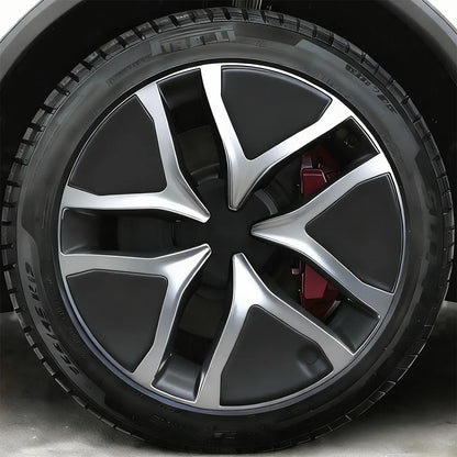 19-Inch Arachnid 2.0 Style Crossflow Wheel Covers for Tesla Model Y Juniper 2025 2026 – Full Rim Protection Aerodynamic Hubcaps Replacement