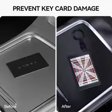 Smart Key Card Cover Case for Tesla Model Y Model 3 Model S Model X / Highland – Protective Remote Key Shell Holder with Keychain Styling Accessory