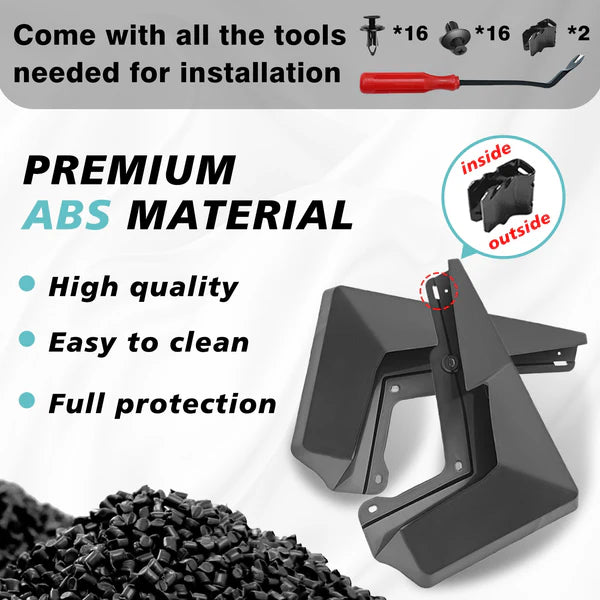 OEM-Style Mud Flaps for Tesla Cybertruck | Patent Design ABS Mudguards | No-Drill Splash Guards for All-Weather Protection