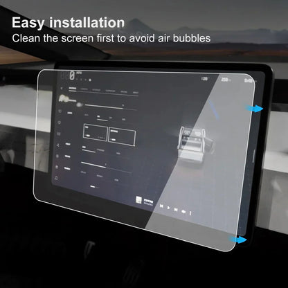 Tesla Cybertruck 9H Tempered Glass Screen Protector Kit – Front & Rear Display Protection, Anti-Scratch, Anti-Fingerprint, Crystal Clear (2-Piece Set)