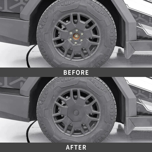 ABS Wheel Hub Covers for Tesla Cybertruck – Snap-On Center Caps, All-Weather Wheel Hub Protection & Styling Upgrade