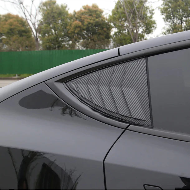 Model 3 Highland Rear Side Window Louvers – Carbon Fiber Exterior Trim Covers for Tesla Model 3 Highland (2024+)