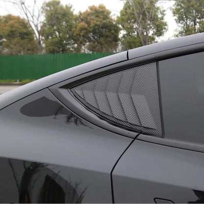 Model 3 Highland Rear Side Window Louvers – Carbon Fiber Exterior Trim Covers for Tesla Model 3 Highland (2024+)
