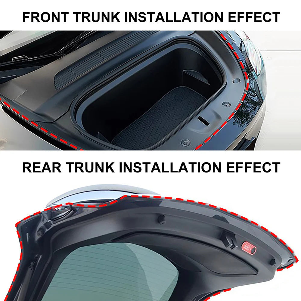 Full Vehicle Wind Noise Reduction Rubber Seal Kit for Tesla Model 3 (2021–2026 Highland) & Model Y (2020–2026 Juniper) – Door, B/C Pillar, Trunk & Frunk Weatherstrip Set, Self-Adhesive EPDM Soundproofing Upgrade