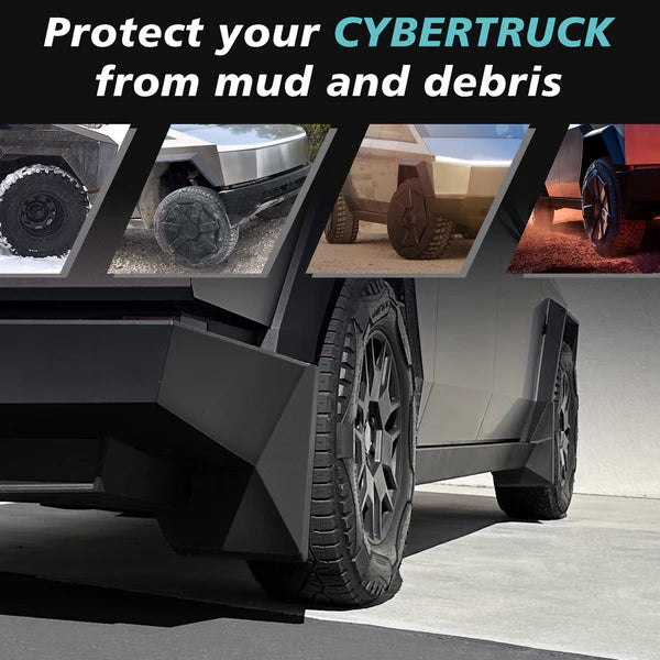 OEM-Style Mud Flaps for Tesla Cybertruck | Patent Design ABS Mudguards | No-Drill Splash Guards for All-Weather Protection