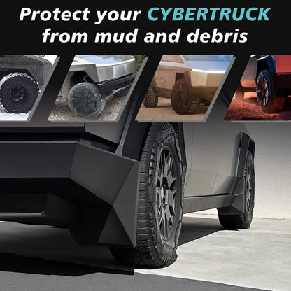OEM-Style Mud Flaps for Tesla Cybertruck | Patent Design ABS Mudguards | No-Drill Splash Guards for All-Weather Protection